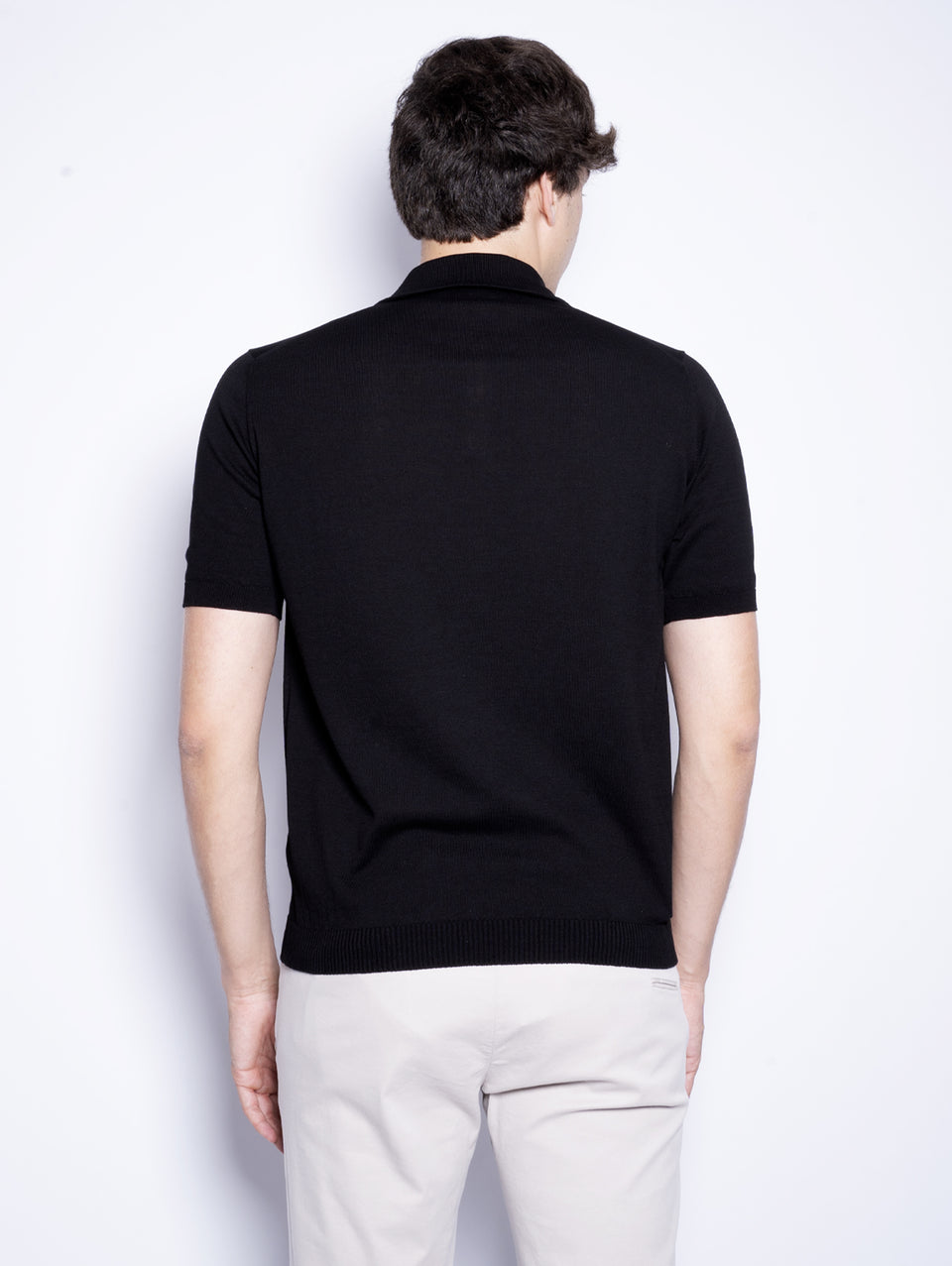 ALPHA STUDIO Polo con Tre Bottoni Nero Nuova