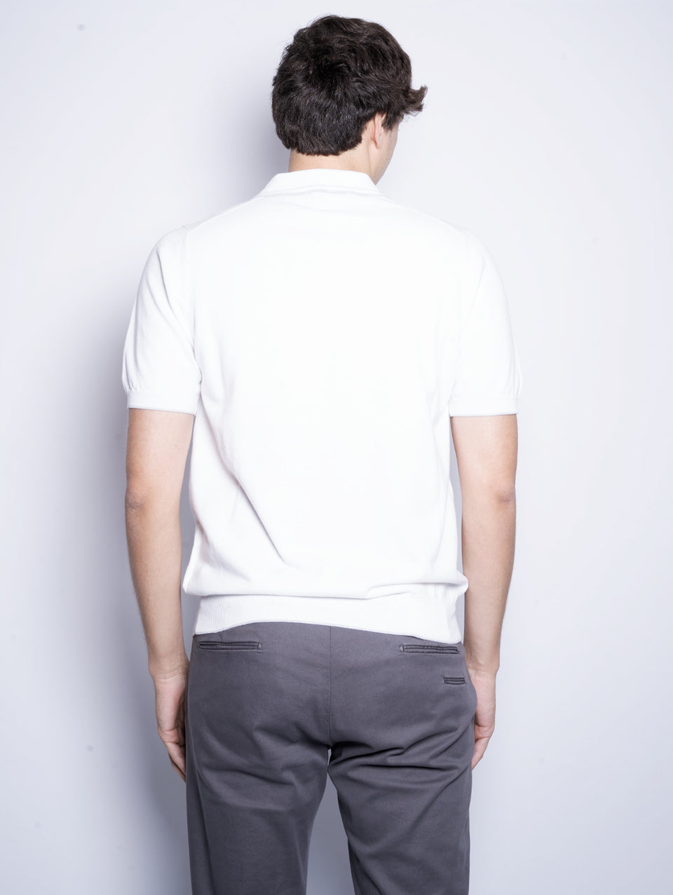 ALPHA STUDIO Polo in Cotone Tinto in Capo Bianco Spedizione gratuita