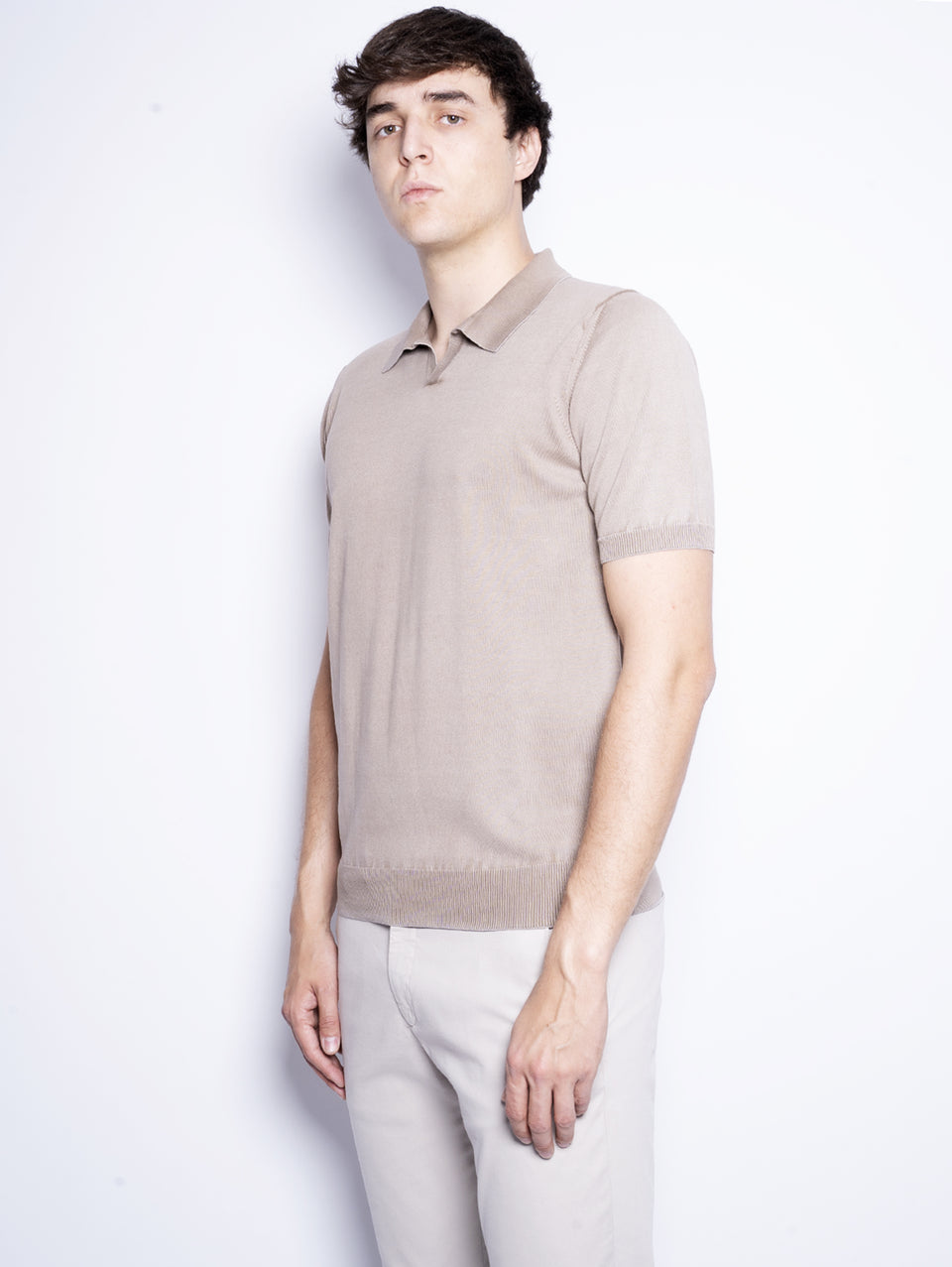 ALPHA STUDIO Polo in Cotone Tinto in Capo Argilla Negozio online di fabbrica