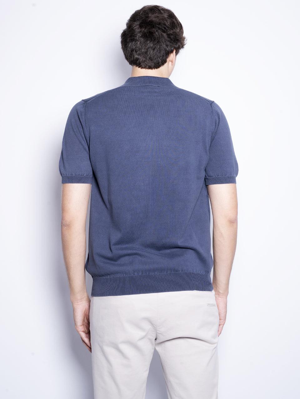 ALPHA STUDIO Polo in Cotone Tinto in Capo Blu Prezzo di fabbrica