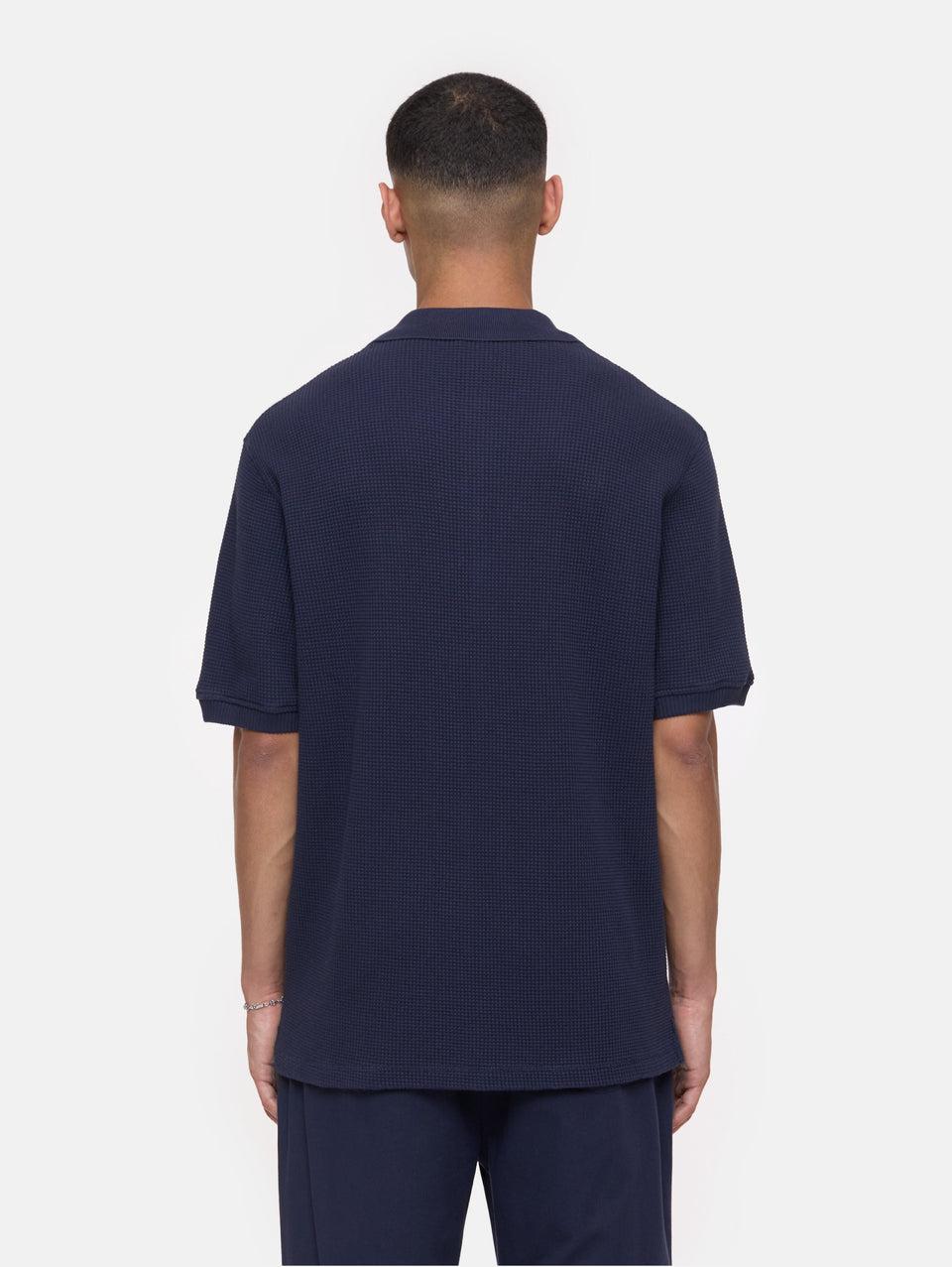 CLOSED Polo in Tessuto Waffle Blu Comprare a buon mercato