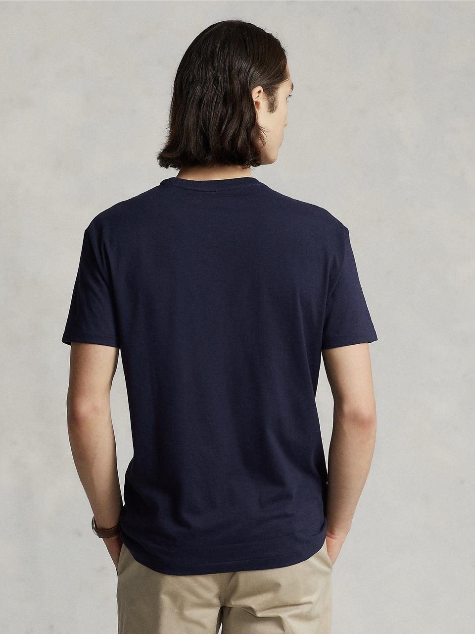 RALPH LAUREN T-shirt in Cotone Basica Inchiostro Offerta migliore