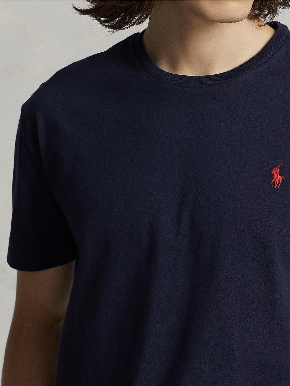 RALPH LAUREN T-shirt in Cotone Basica Inchiostro Offerta migliore