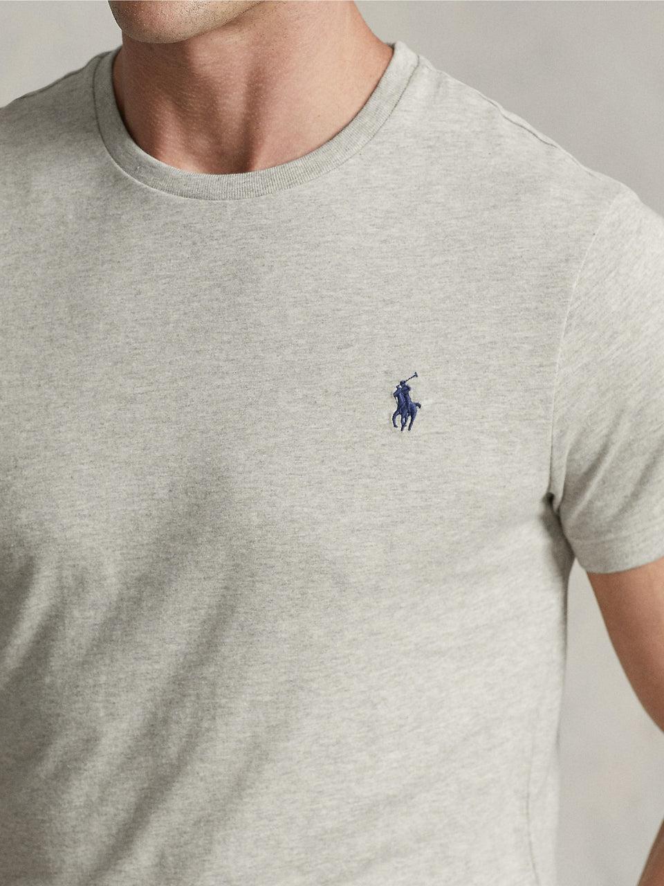 RALPH LAUREN T-shirt in Cotone Basica Grigio Online Outlet