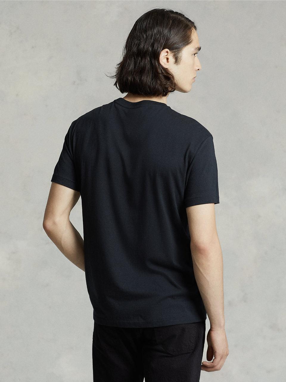 RALPH LAUREN T-shirt in Cotone Basica Nero Offerta temporanea