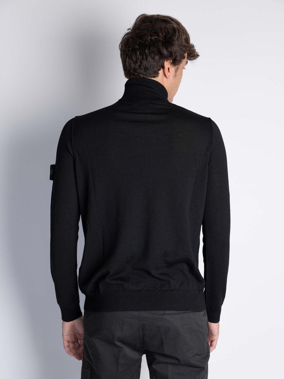 STONE ISLAND Maglia Collo Alto Ghost in Lana Nero Offerte stagionali