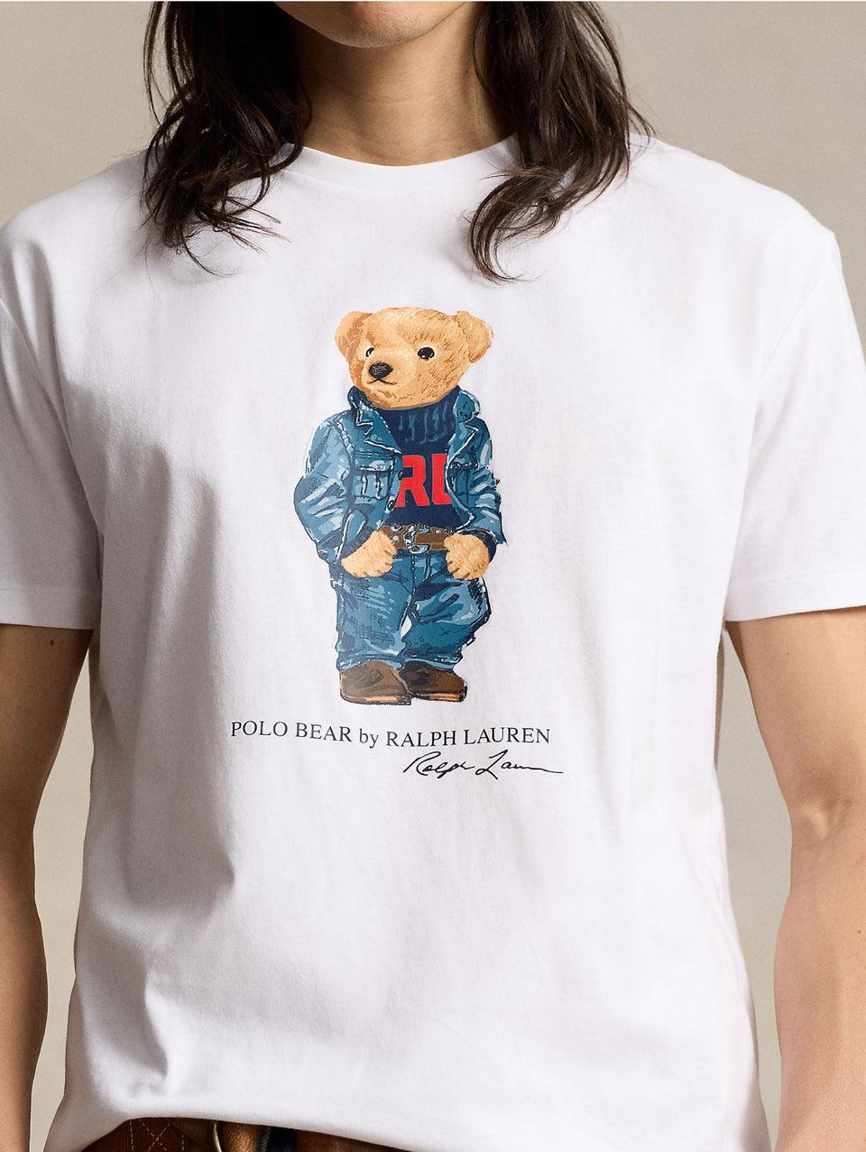 RALPH LAUREN T-shirt Girocollo Polo Bear Bianco Liquidazione