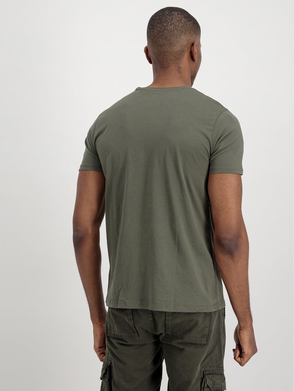 ALPHA INDUSTRIES T-shirt con Logo sul Petto Verde Enormi risparmi