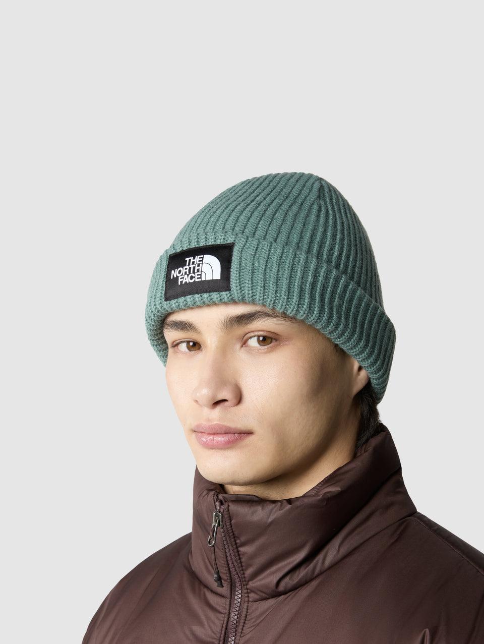 THE NORTH FACE Berretto in Maglia a Coste con Logo Salvia In vendita