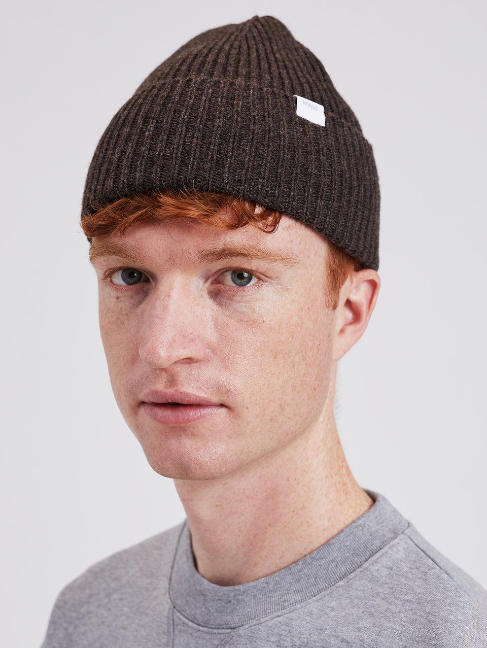 NORSE PROJECTS Berretto in Lana a Coste Marrone 2025