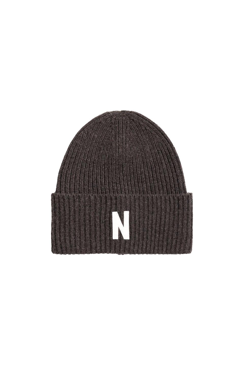 NORSE PROJECTS Capello Beanie in Lana Merinos Marrone Promozione