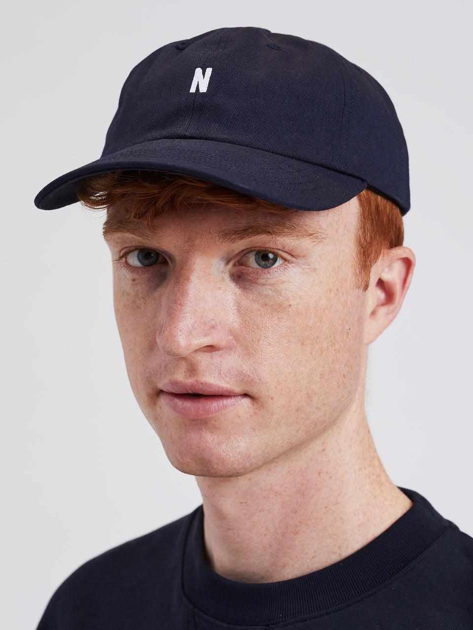 NORSE PROJECTS Cappello con Visiera in Cotone Blu Spedizione Gratuita