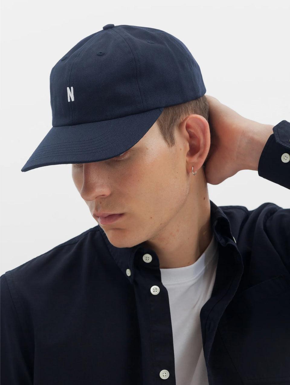 NORSE PROJECTS Cappello con Visiera in Cotone Blu Spedizione Gratuita