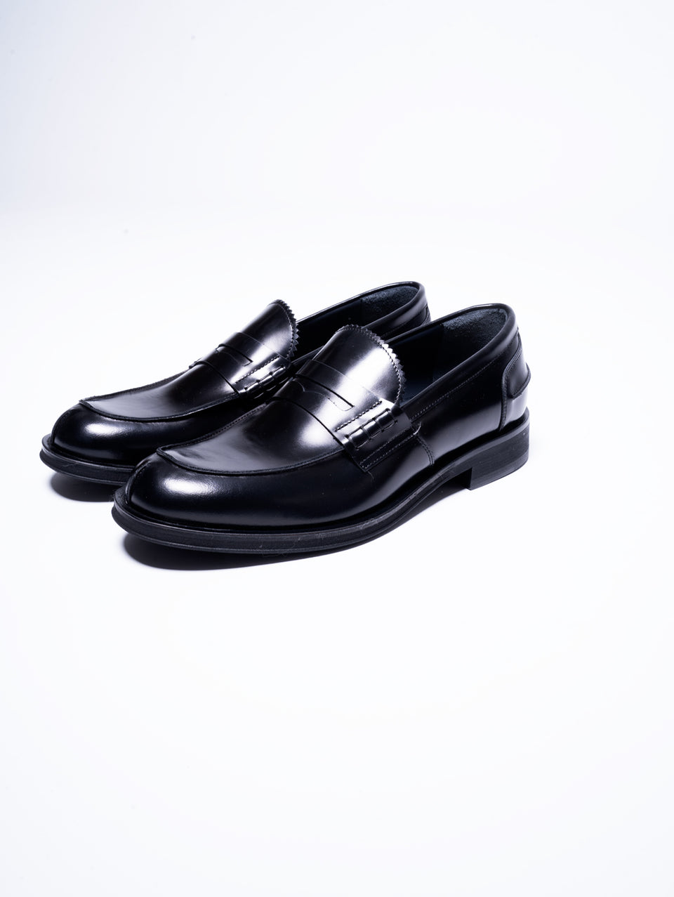 GEORGE HOL'S Mocassino Penny Loafer in Abrasivato Nero Offerta esclusiva