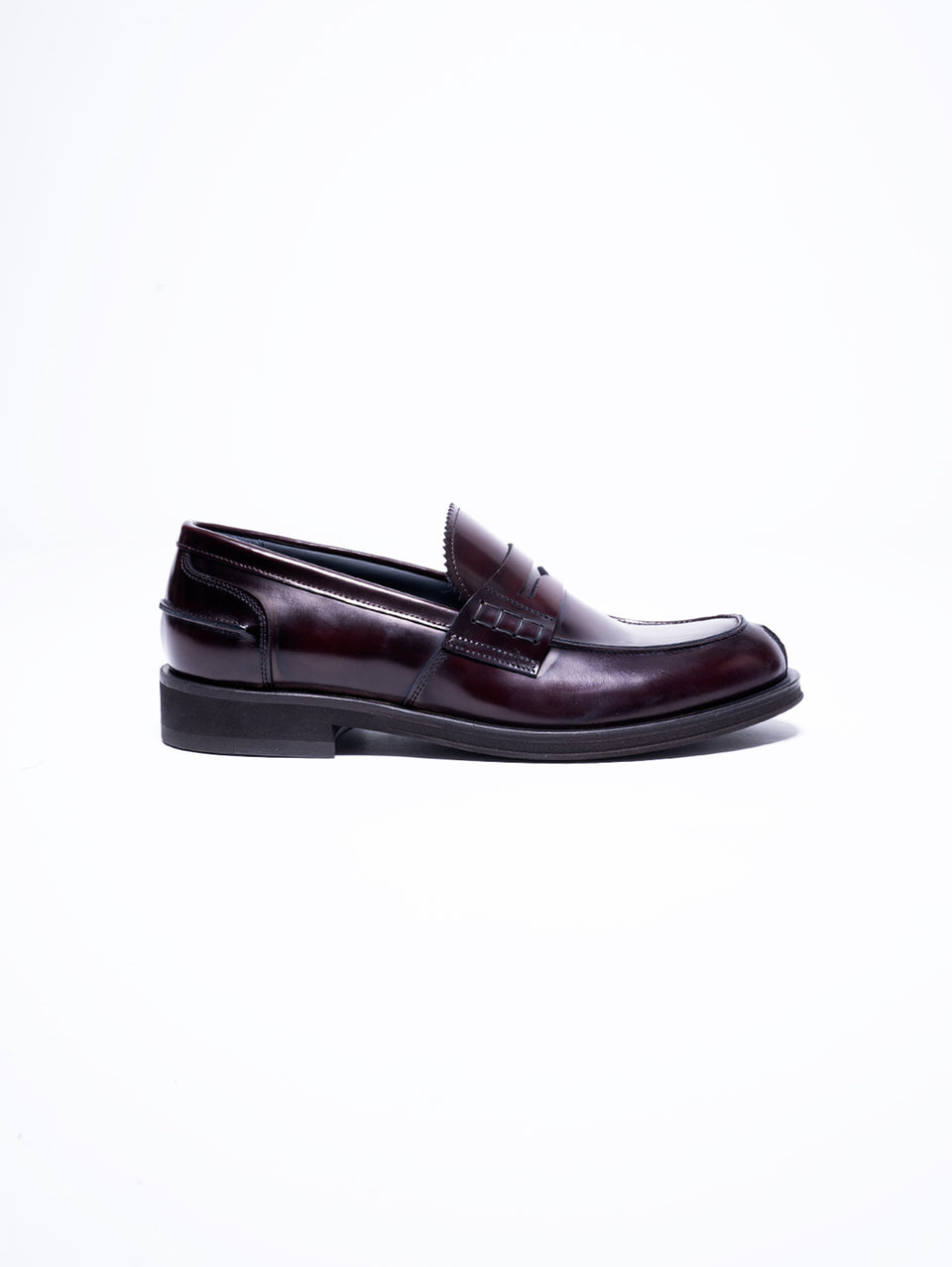 GEORGE HOL'S Mocassino Penny Loafer in Abrasivato Bordeaux Vendite stagionali