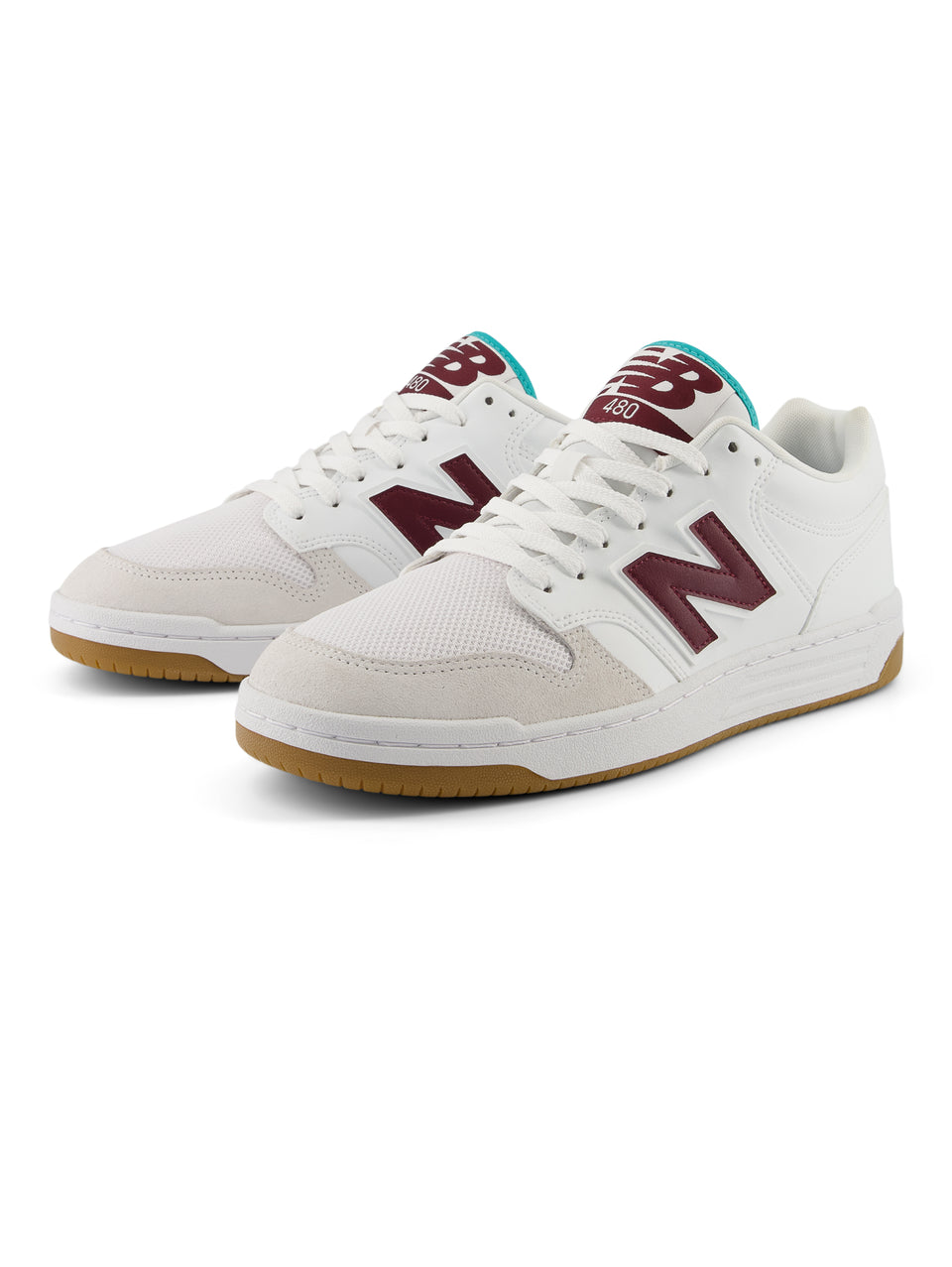 NEW BALANCE Sneakers Basse da Basket 480 Bianco/Bordeaux Rilascio limitato