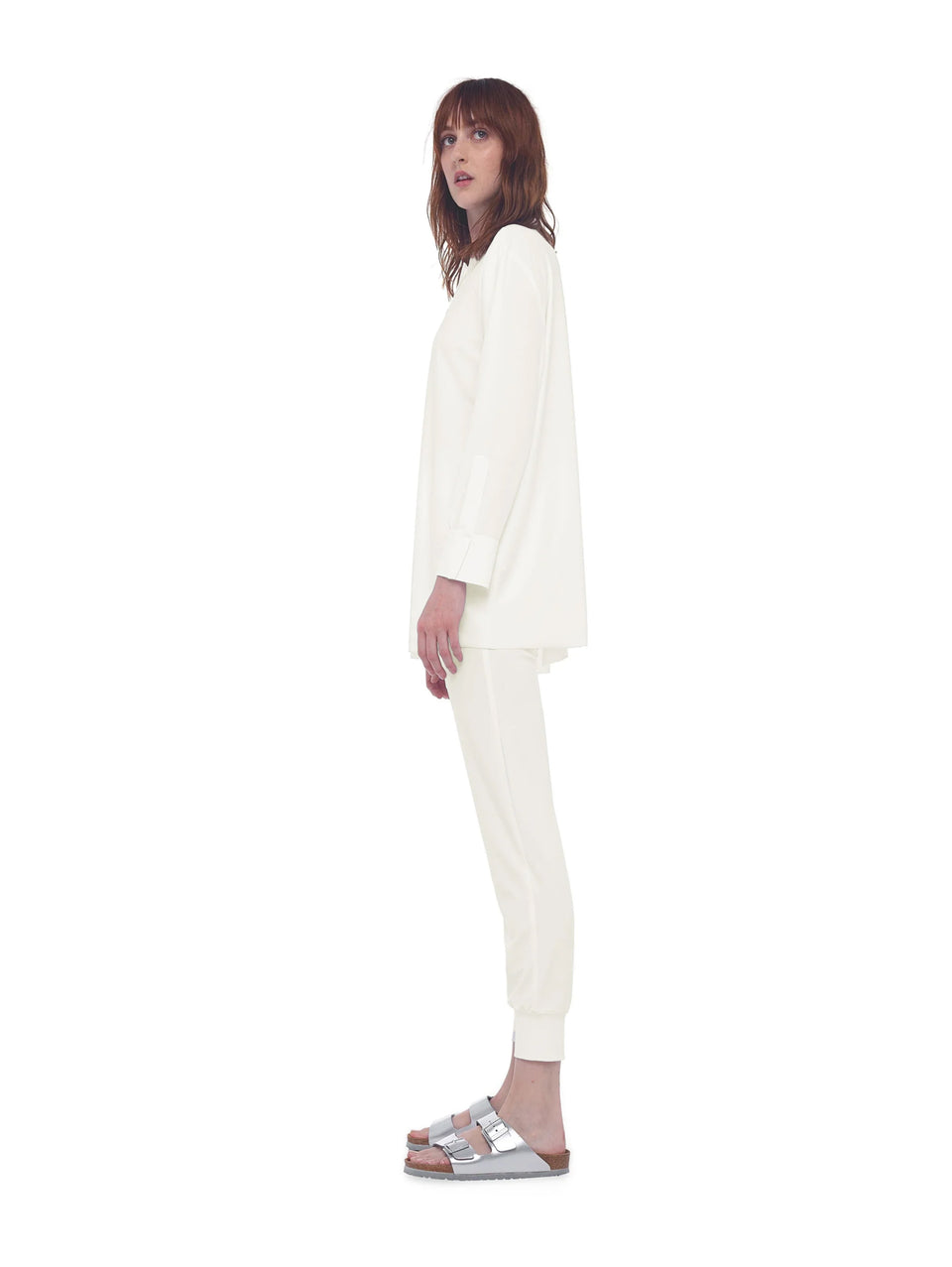 NORMA KAMALI Camicia con Chiusura in Velcro Avorio Officina