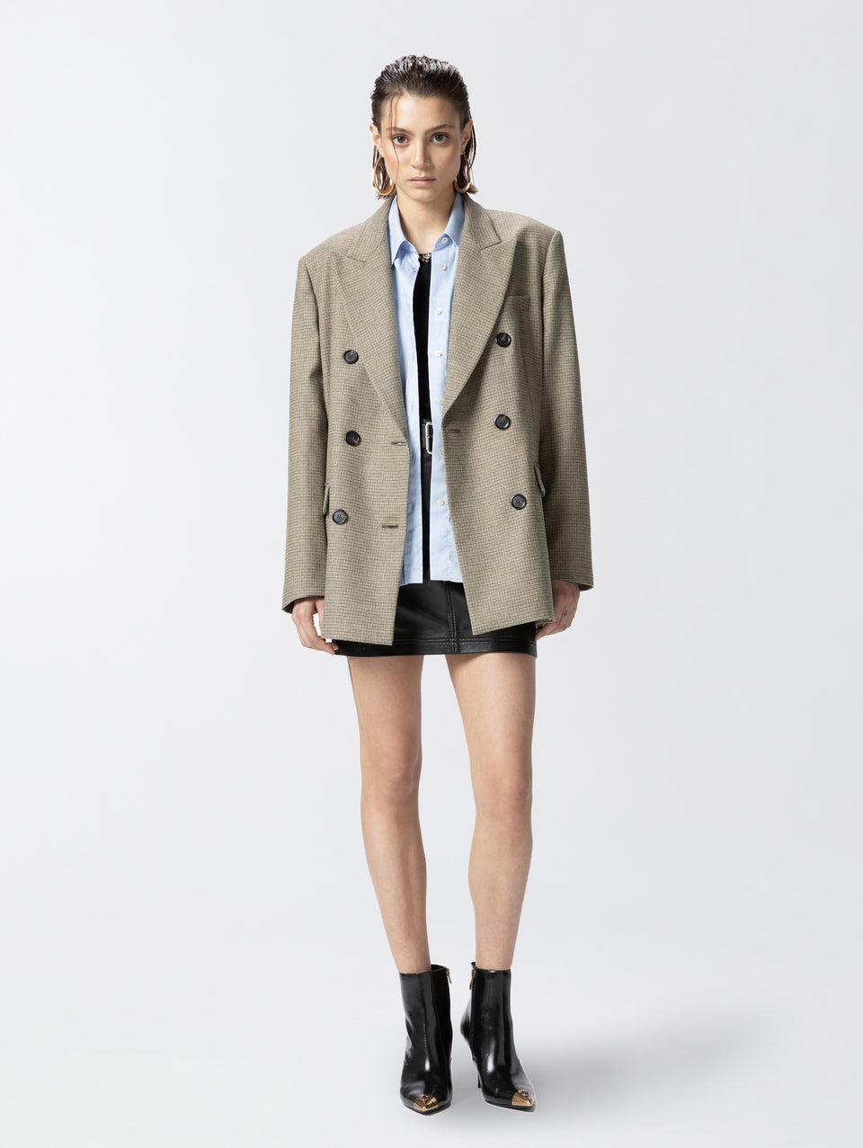 PINKO Blazer Oversize a Micro Quadretti Verde Black Friday Prezzi