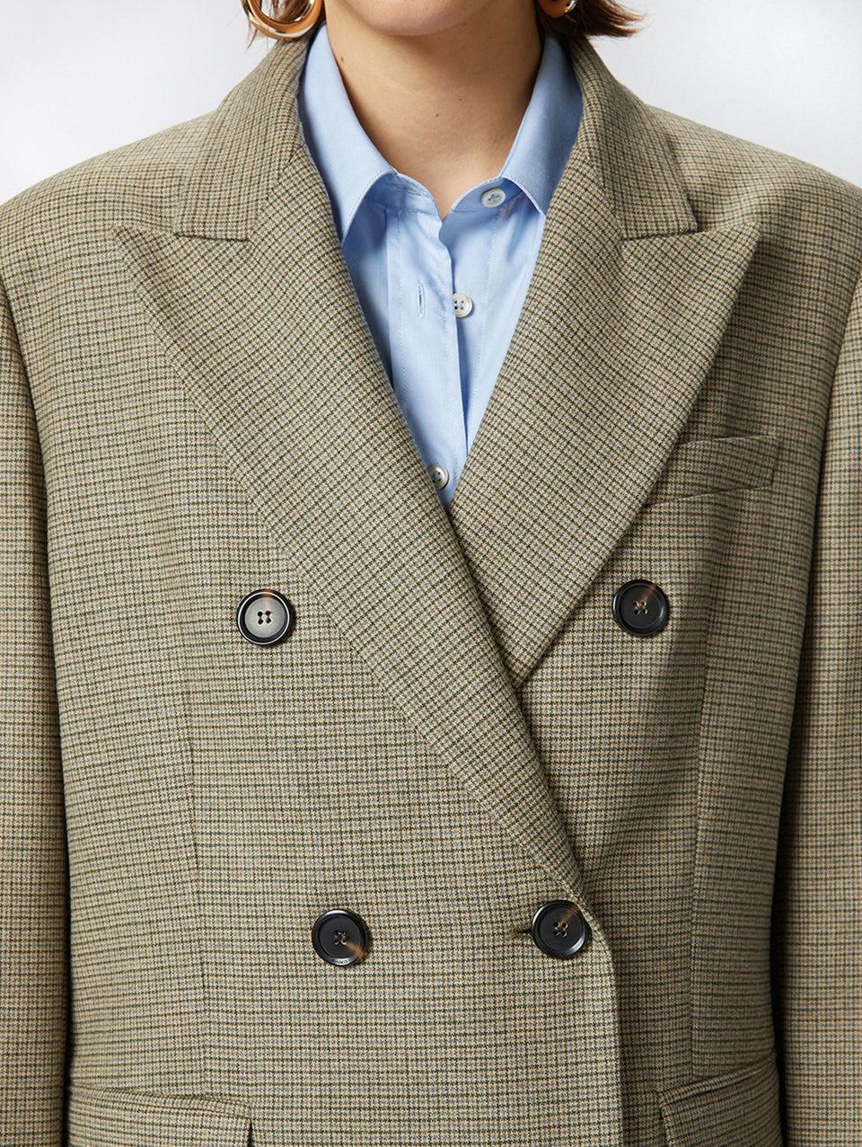 PINKO Blazer Oversize a Micro Quadretti Verde Black Friday Prezzi