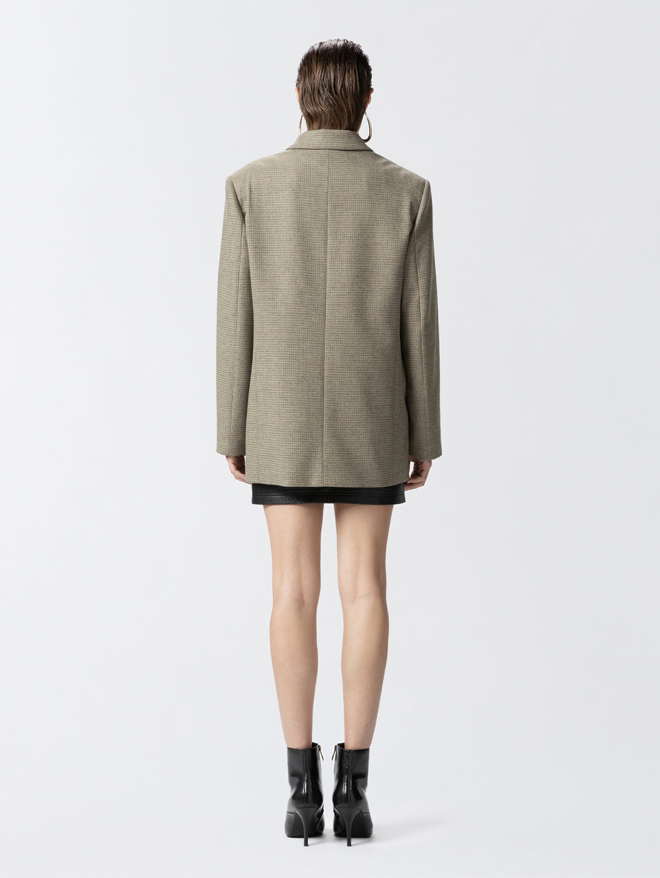 PINKO Blazer Oversize a Micro Quadretti Verde Black Friday Prezzi