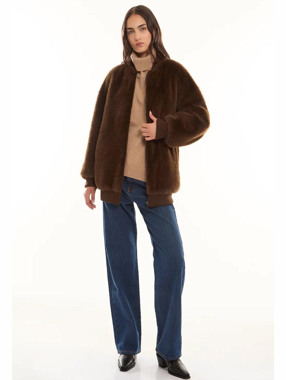 P.A.R.O.S.H. Bomber in Ecopelliccia Marrone 50% di sconto per tempo limitato