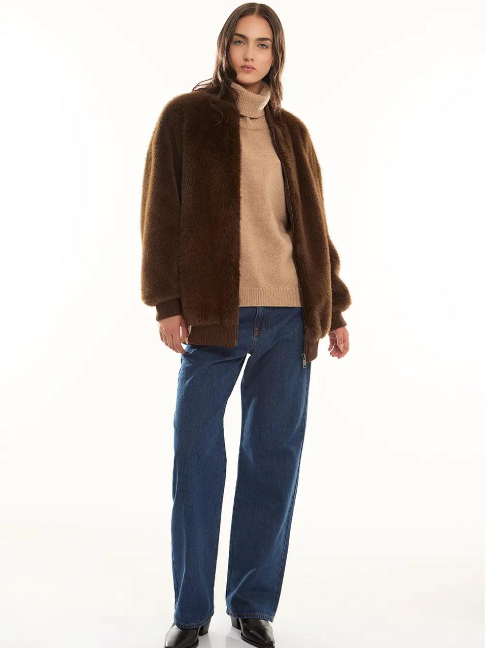 P.A.R.O.S.H. Bomber in Ecopelliccia Marrone 50% di sconto per tempo limitato
