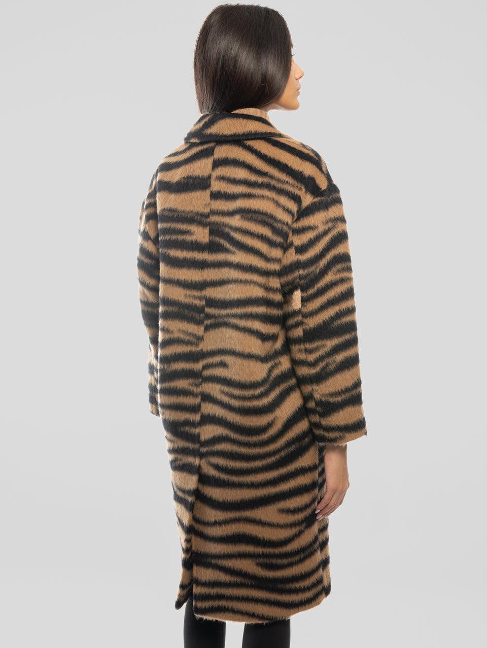 MAX MARA Cappotto Jacquard Animalier Vidim Cammello Italia