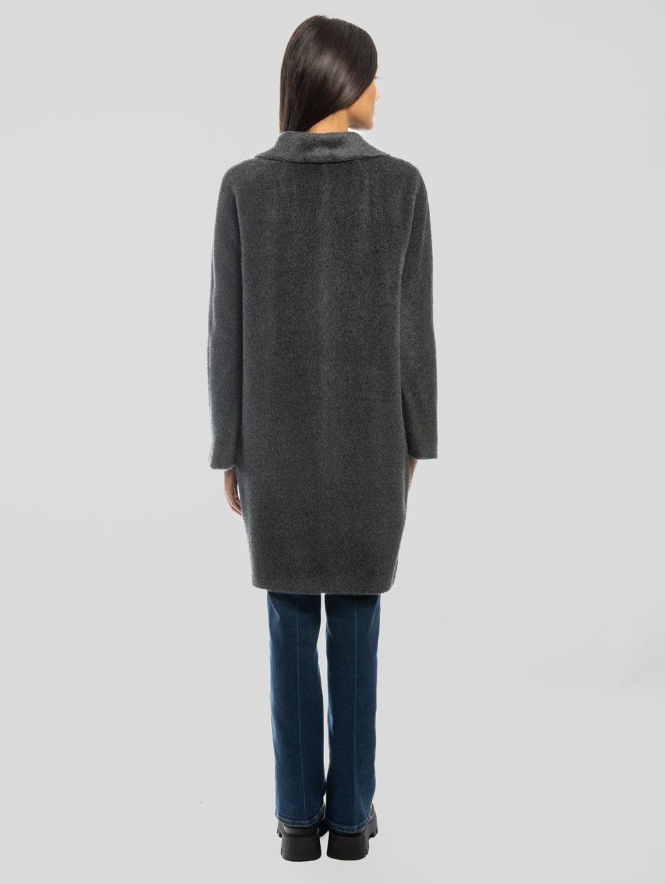MAX MARA Cappotto Doppiopetto in Alpaca e Lana Roseto Grigio In Linea