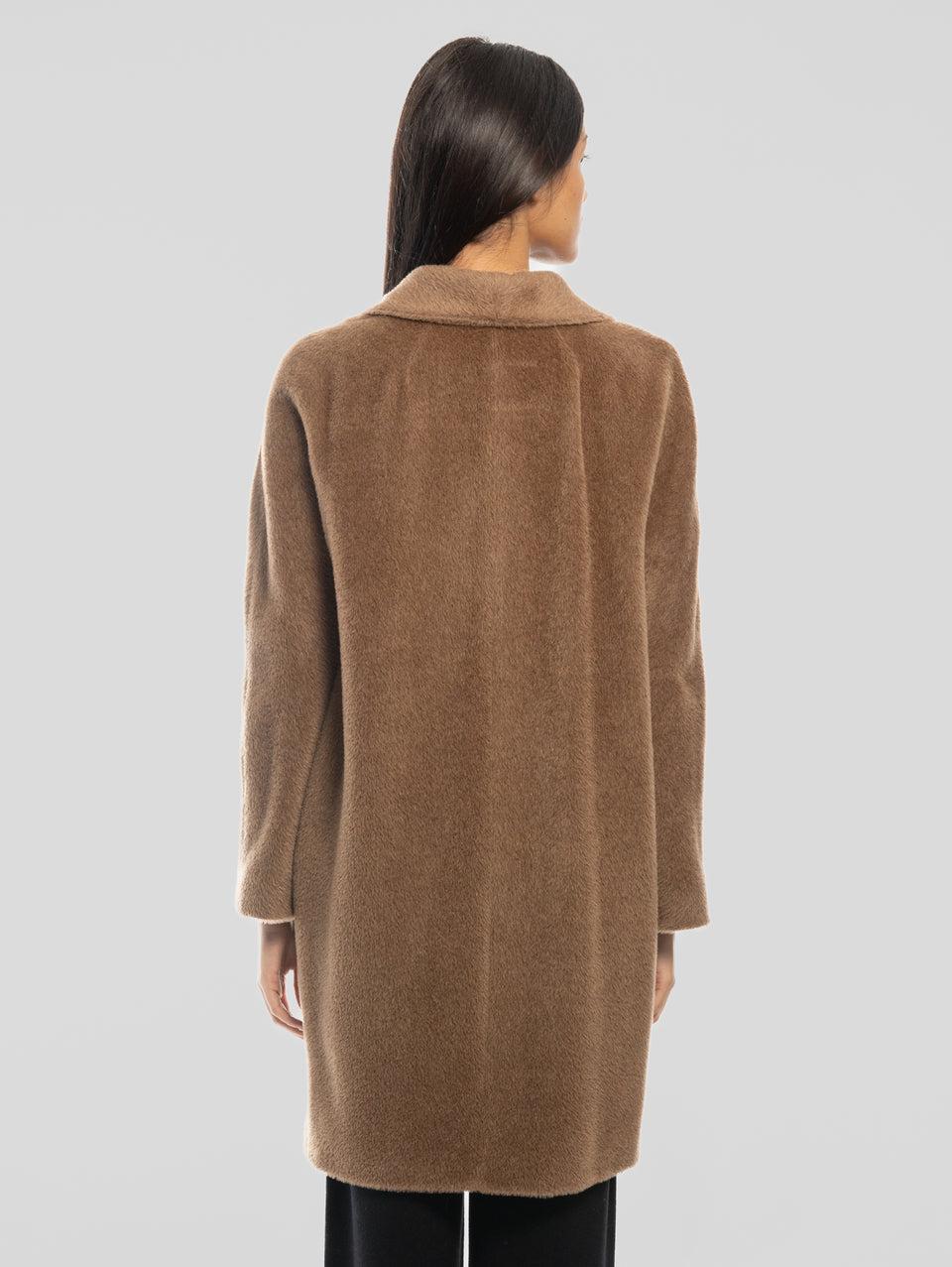 MAX MARA Cappotto Doppiopetto in Alpaca e Lana Roseto Cammello Nuovo