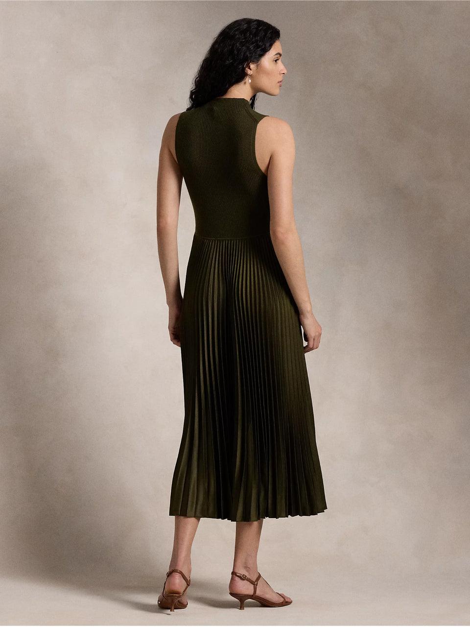 RALPH LAUREN Abito Senza Maniche da Cocktail Verde Loden Acquista Ora