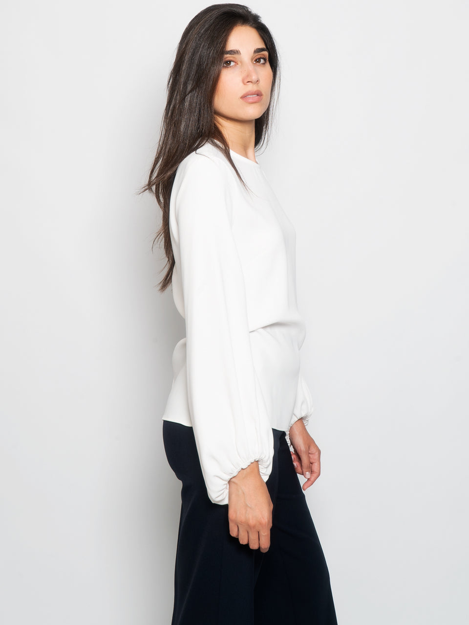 P.A.R.O.S.H. Blusa con Manica a Palloncino Panna Offerte