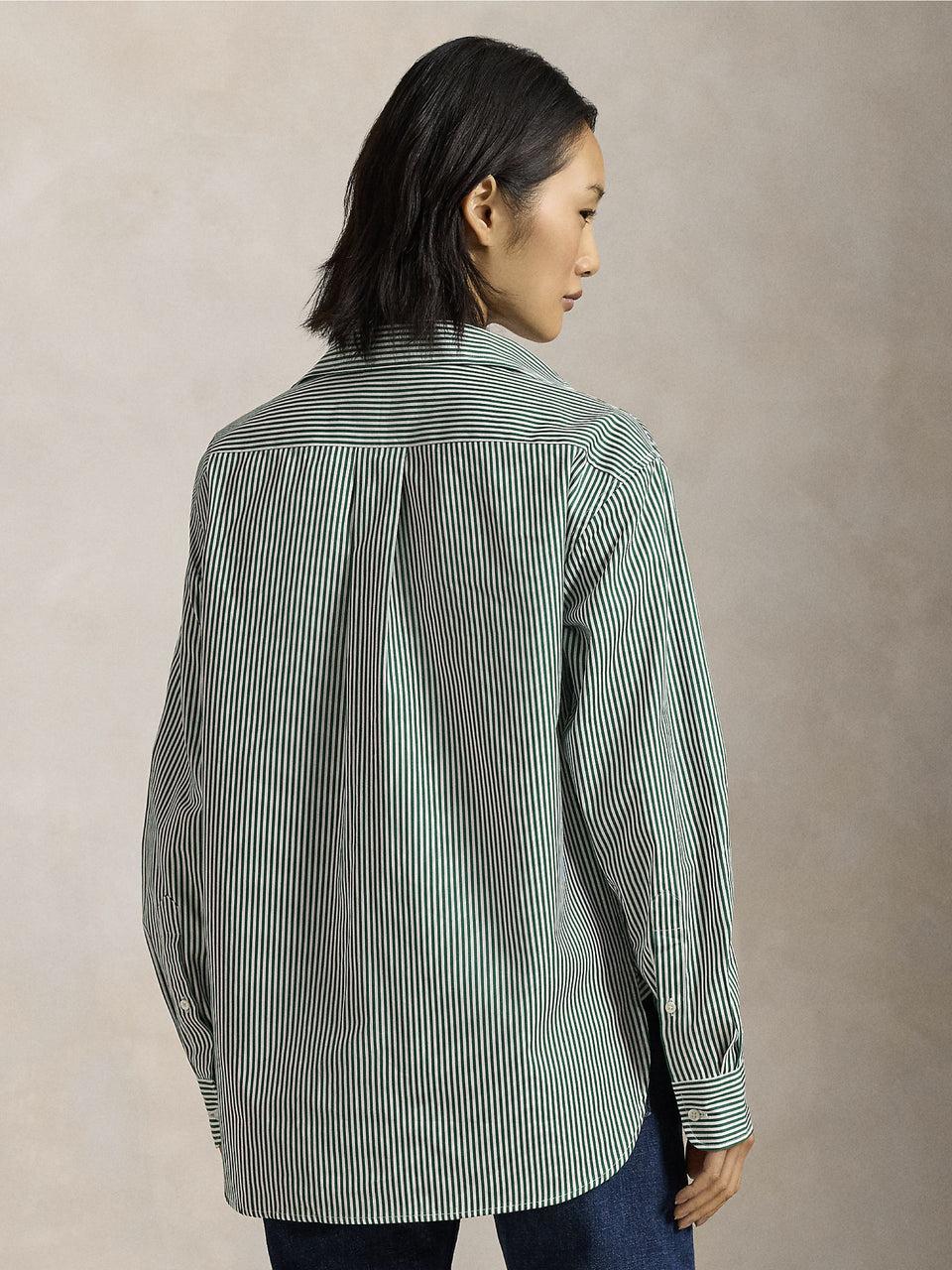 RALPH LAUREN Camicia a Righe Verde/Bianco Negozio