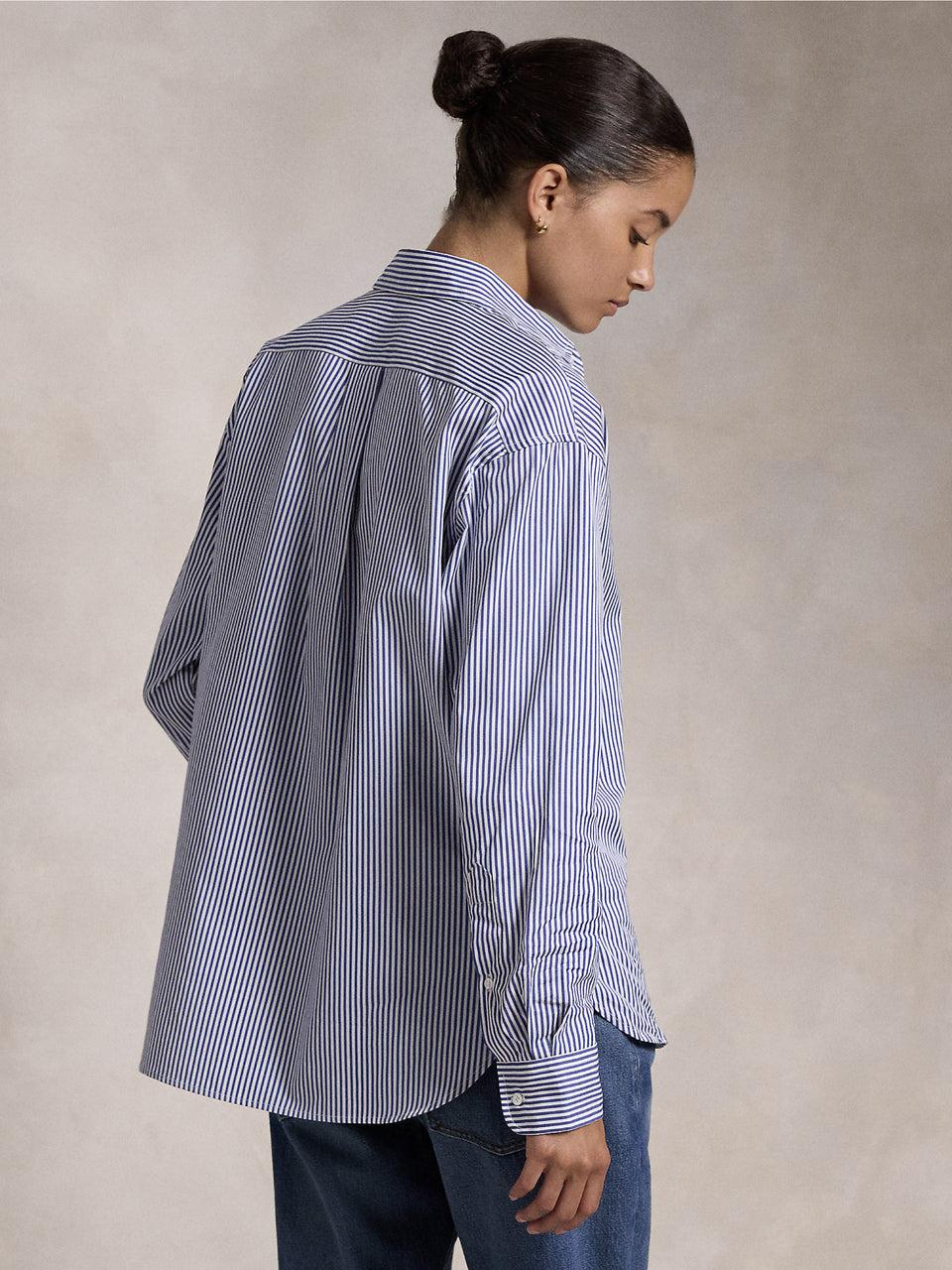 RALPH LAUREN Camicia a Righe Blu/Bianco In Saldo