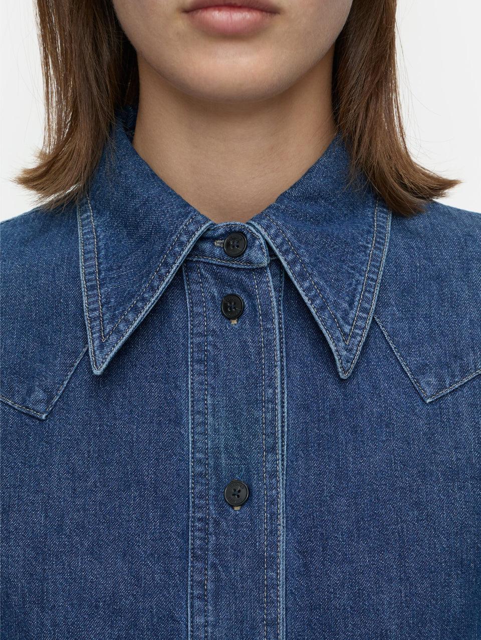 CLOSED Camicia Western in Denim Blu Moda