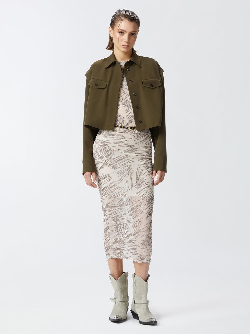 PINKO Camicia Cropped Verde Offerta speciale