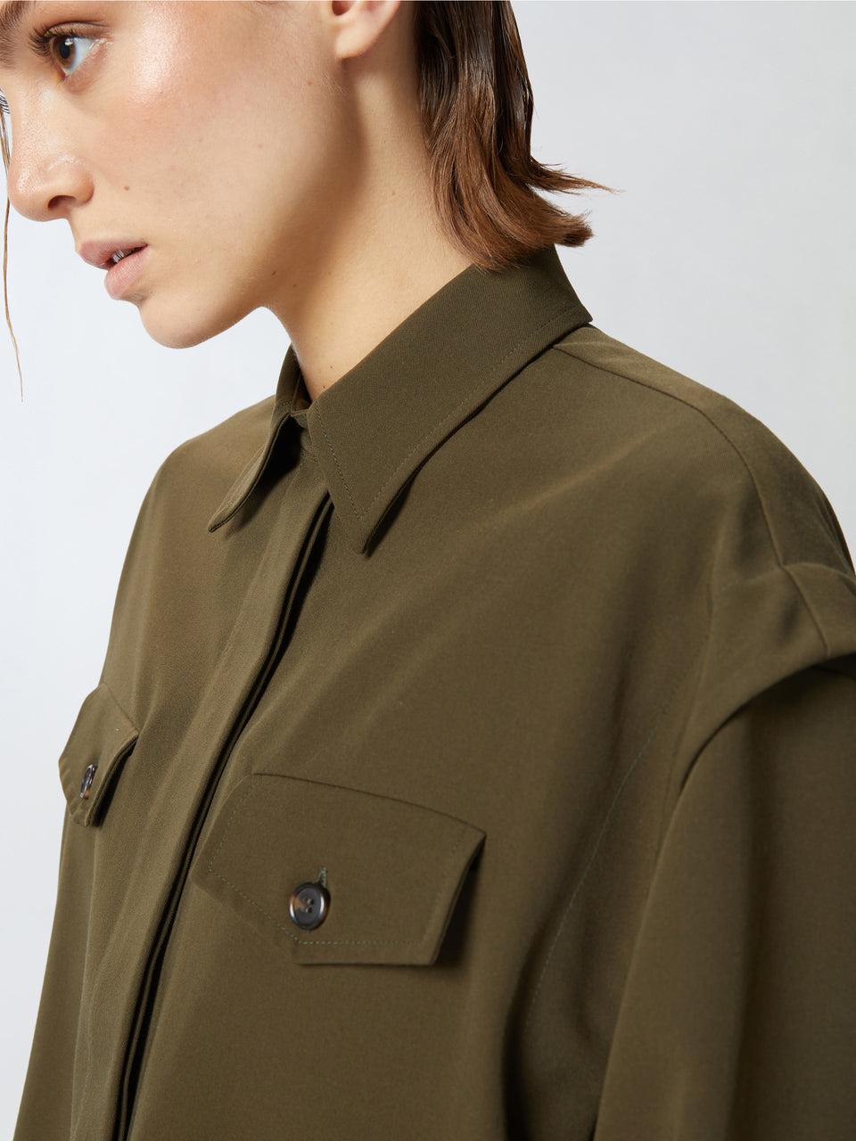 PINKO Camicia Cropped Verde Offerta speciale
