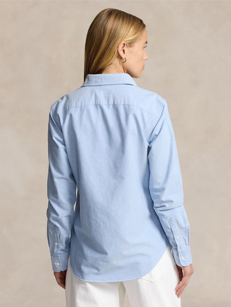 RALPH LAUREN Camicia Slim Fit in Oxford Blu Flash Sale