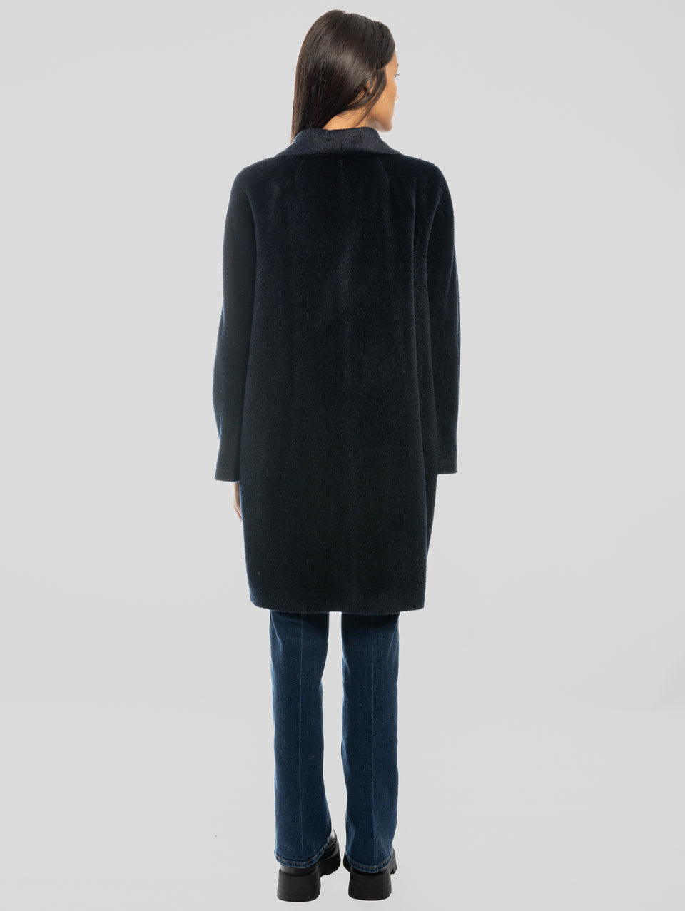 MAX MARA Cappotto Doppiopetto in Alpaca e Lana Roseto Blu Offerta natalizia