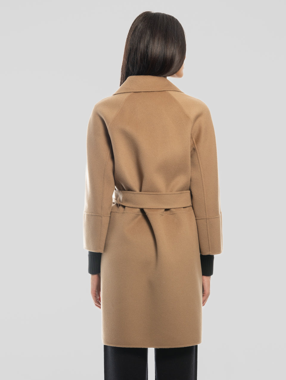 MAX MARA Cappotto Cucito a Mano in Doppio di Lana Arona Cammello Offerta Pasqua