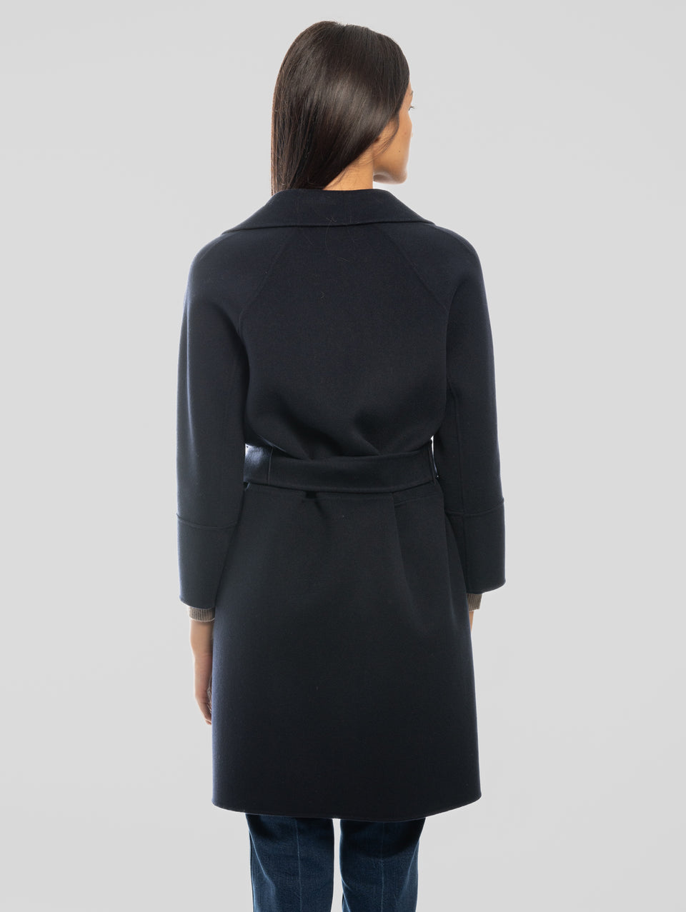 MAX MARA Cappotto Cucito a Mano in Doppio di Lana Arona Blu Offerta per la Festa della Mamma