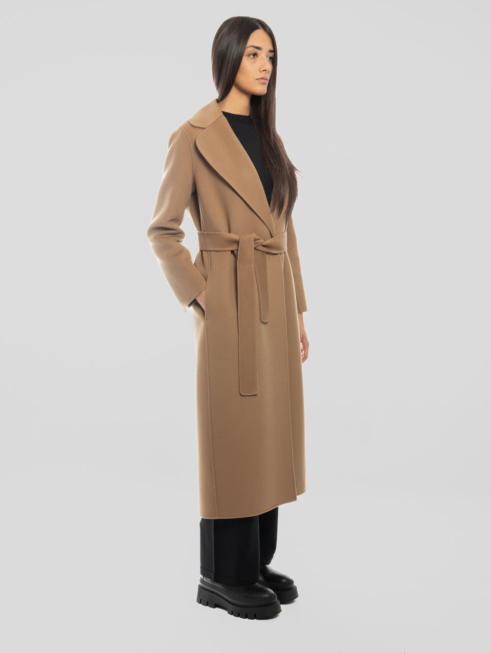 MAX MARA Cappotto Lungo a Vestaglia Poldo Cammello Offerta Giorno del Papà