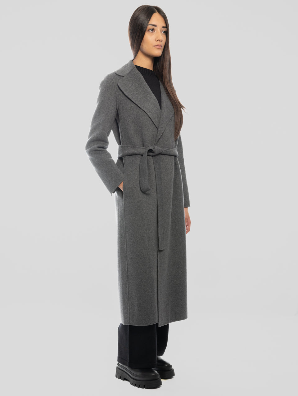 MAX MARA Cappotto Lungo a Vestaglia Poldo Grigio Offerta San Valentino