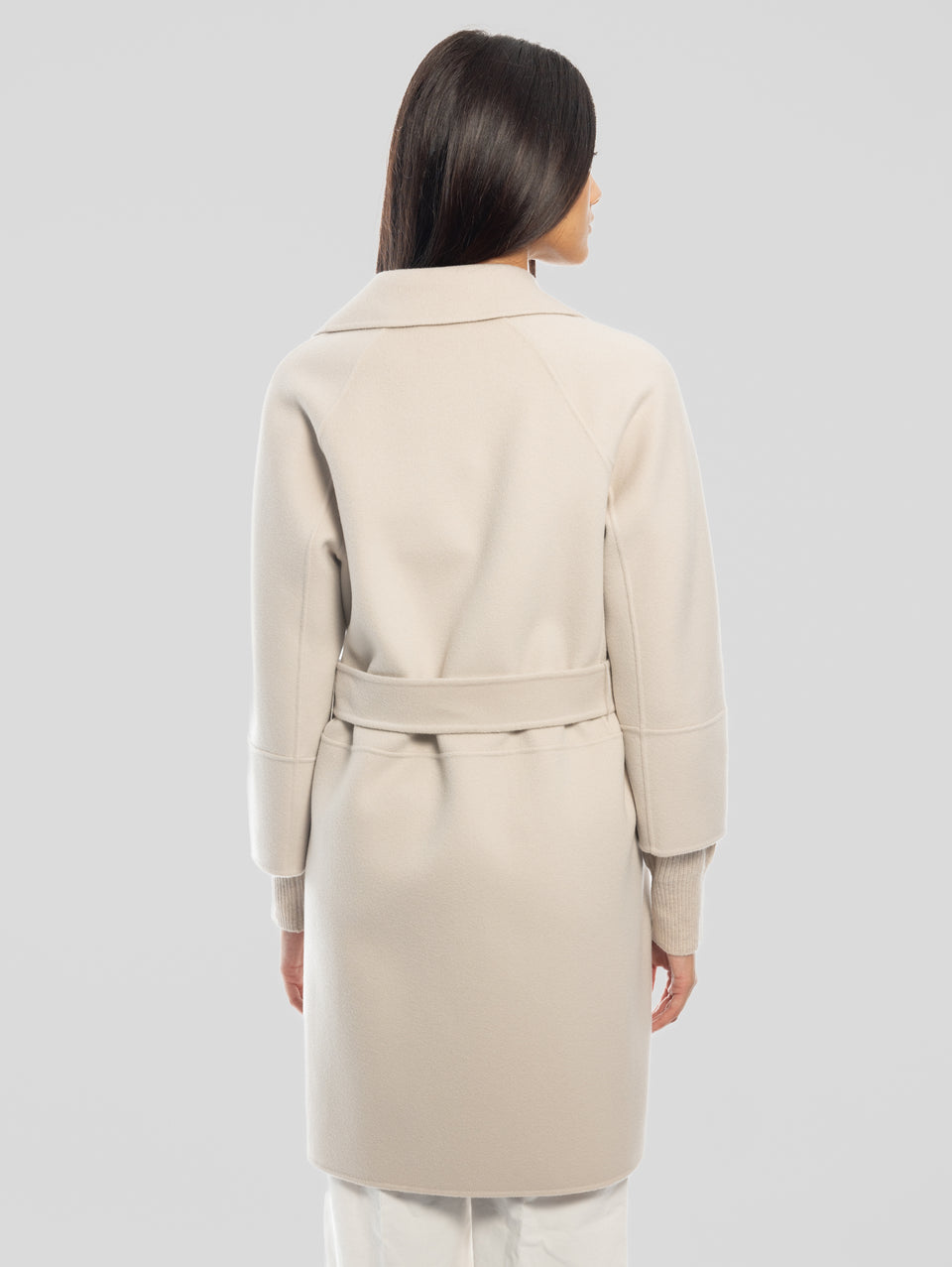 MAX MARA Cappotto Cucito a Mano in Doppio di Lana Arona Ecrù Offerta migliore