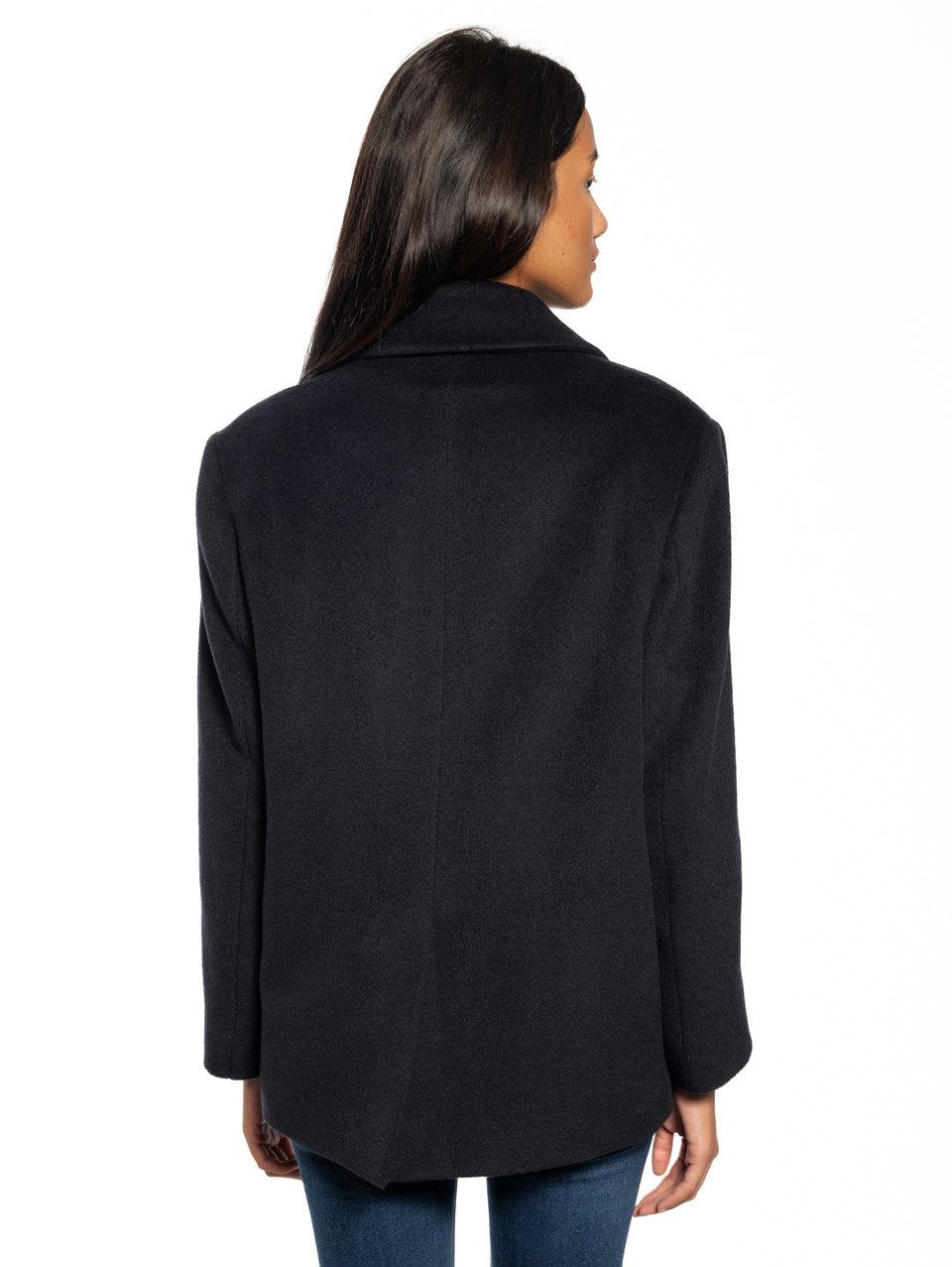 BRERAS MILANO Caban in Beaver di Lana e Alpaca Blu Latest fashion
