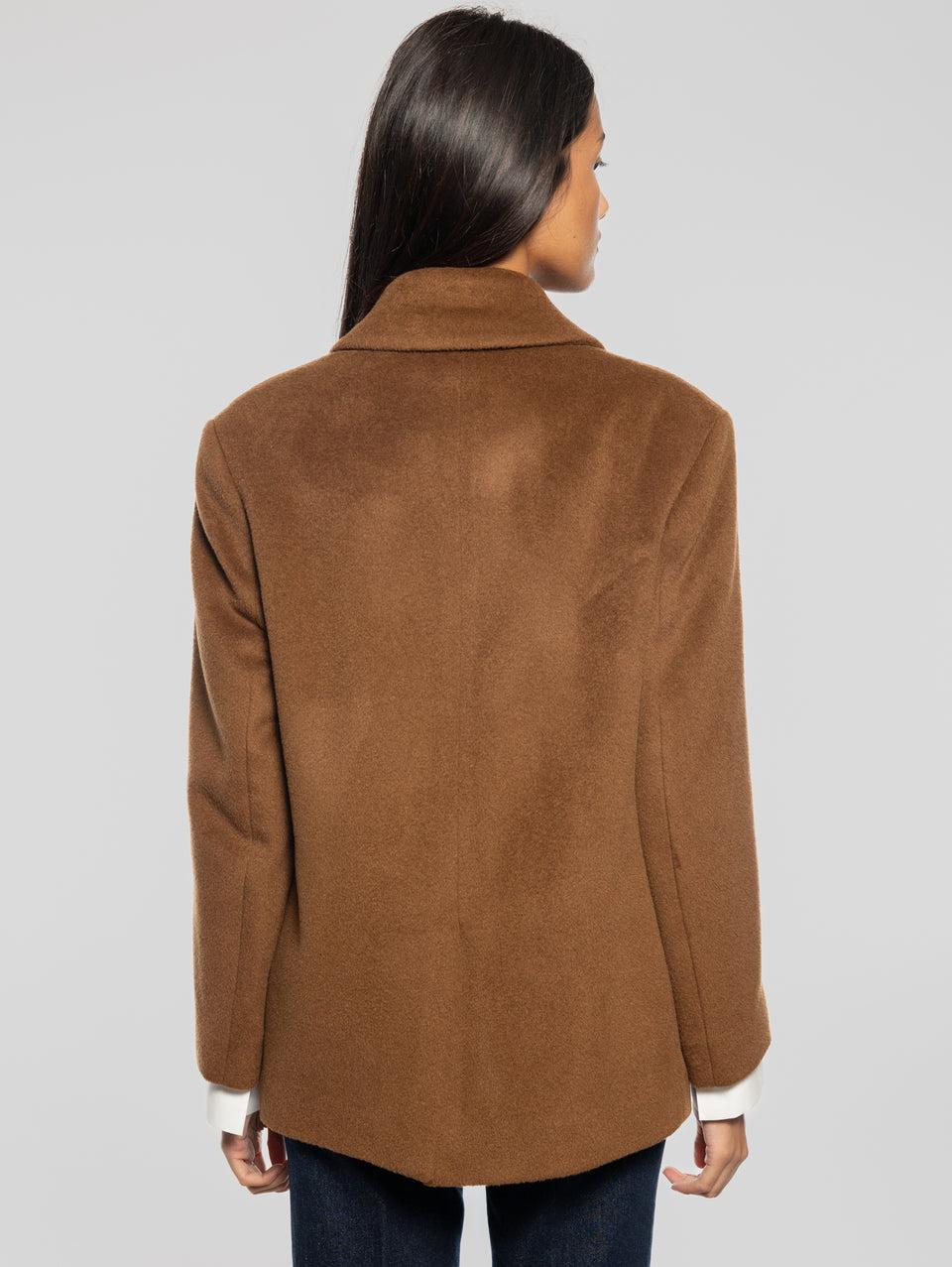 BRERAS MILANO Caban in Beaver di Lana e Alpaca Marrone Online Outlet