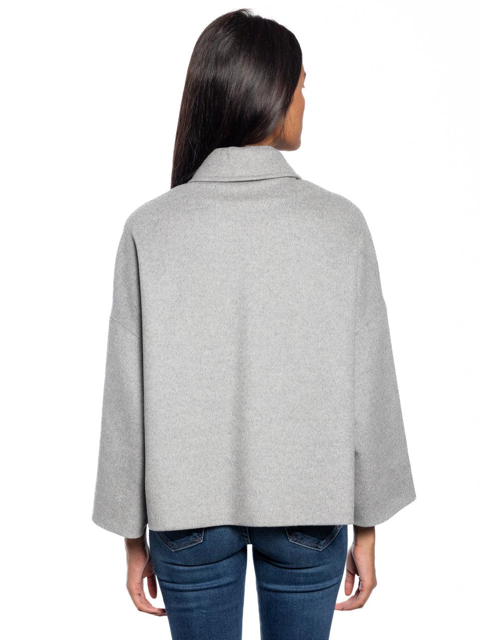 BRERAS MILANO Caban con Collo a Camicia Grigio Offerte esclusive