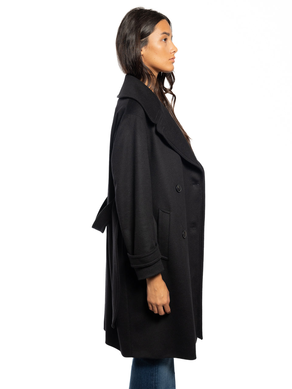 BRERAS MILANO Cappotto Lungo Doppio Petto Nero Lightning offer