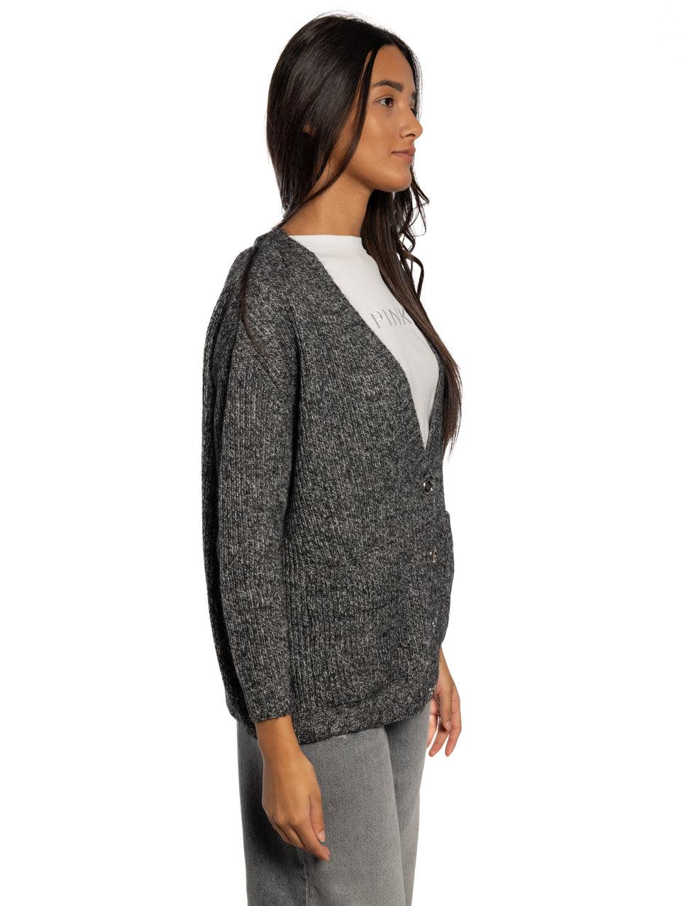 PINKO Cardigan Mélange con Scollo a V Grigio Nuovi prodotti