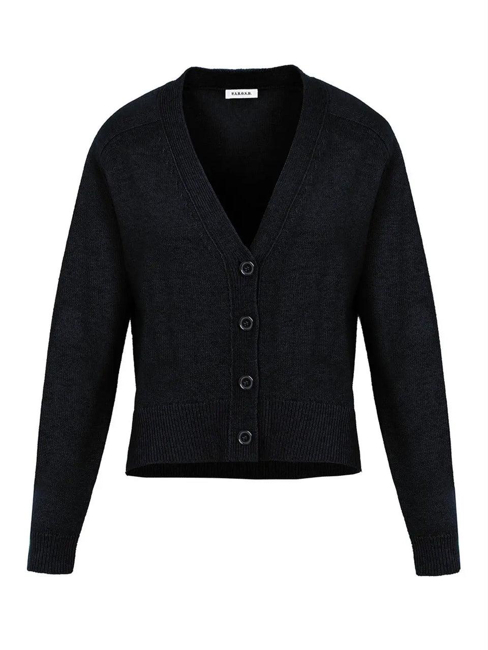 P.A.R.O.S.H. Cardigan in Lana e Cashmere Nero Offerte speciali