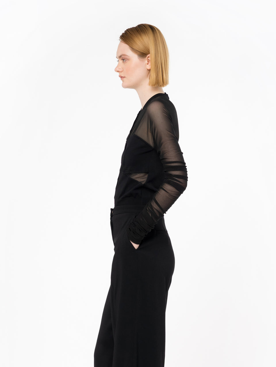 PINKO Cardigan con Maniche Lunghe in Tulle Nero Offerta settimanale